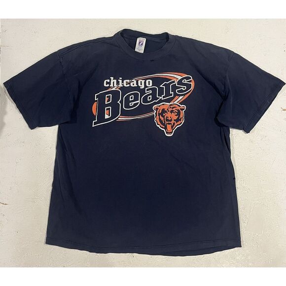 Vintage Chicago Bears Shirt Mens 2XL 80s Single Stitch Logo 7 NFL Distressed - Picture 1 of 11